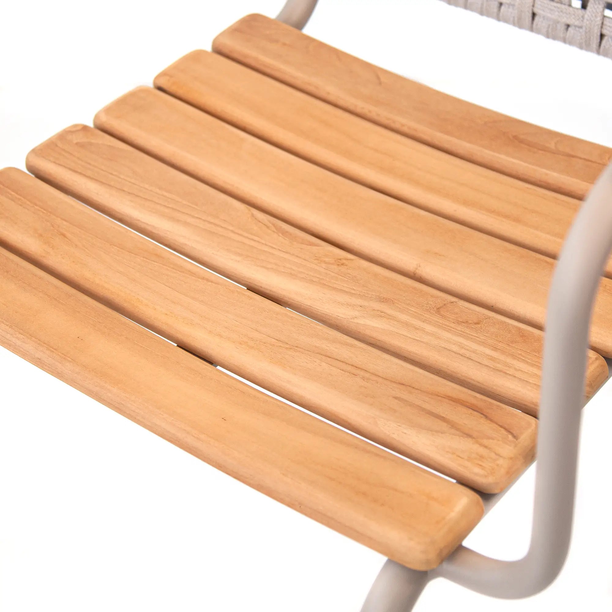 Fly Aluminum Outdoor Dining Chair with Handwoven Rope Back
