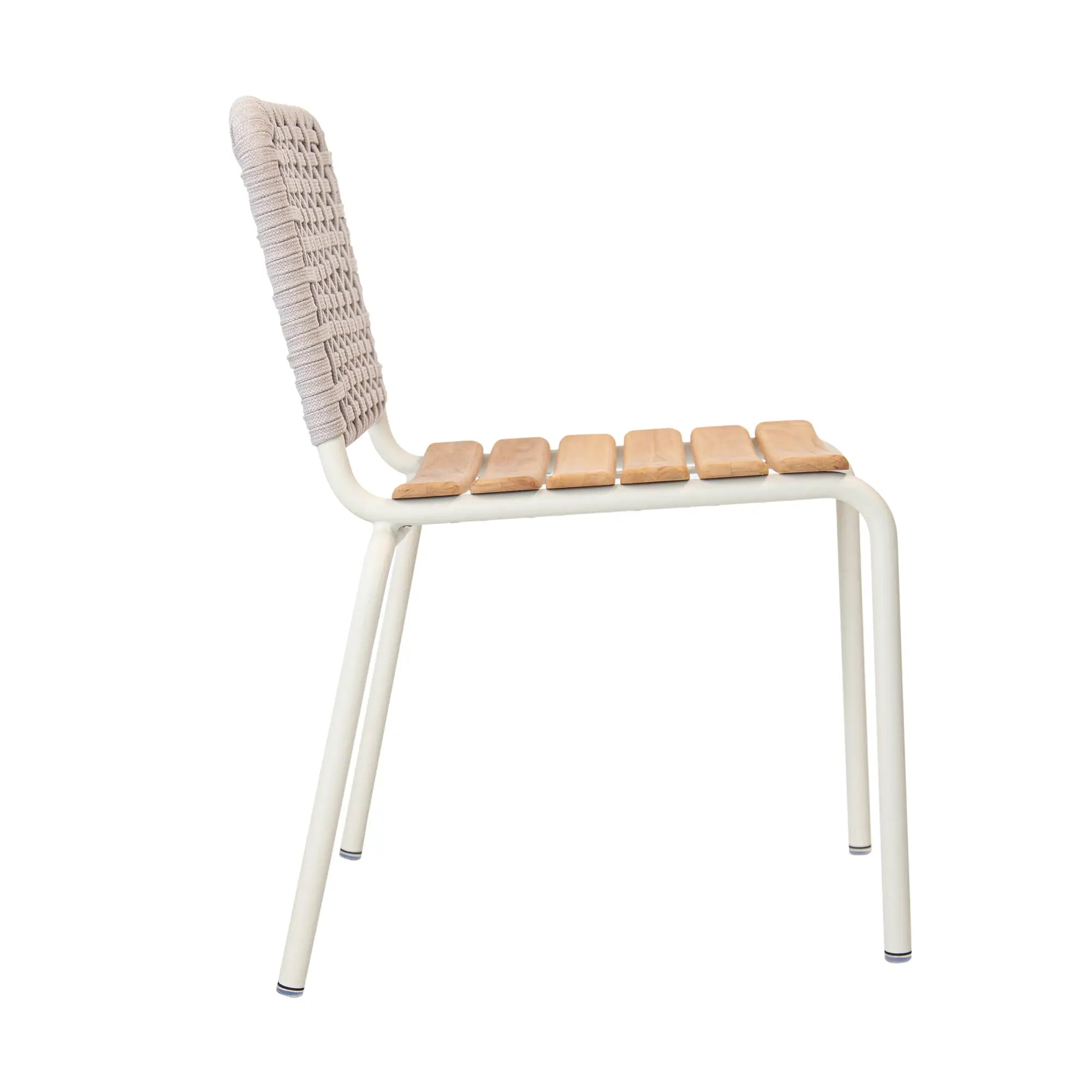 Fly Aluminum Outdoor Dining Chair with Handwoven Rope Back