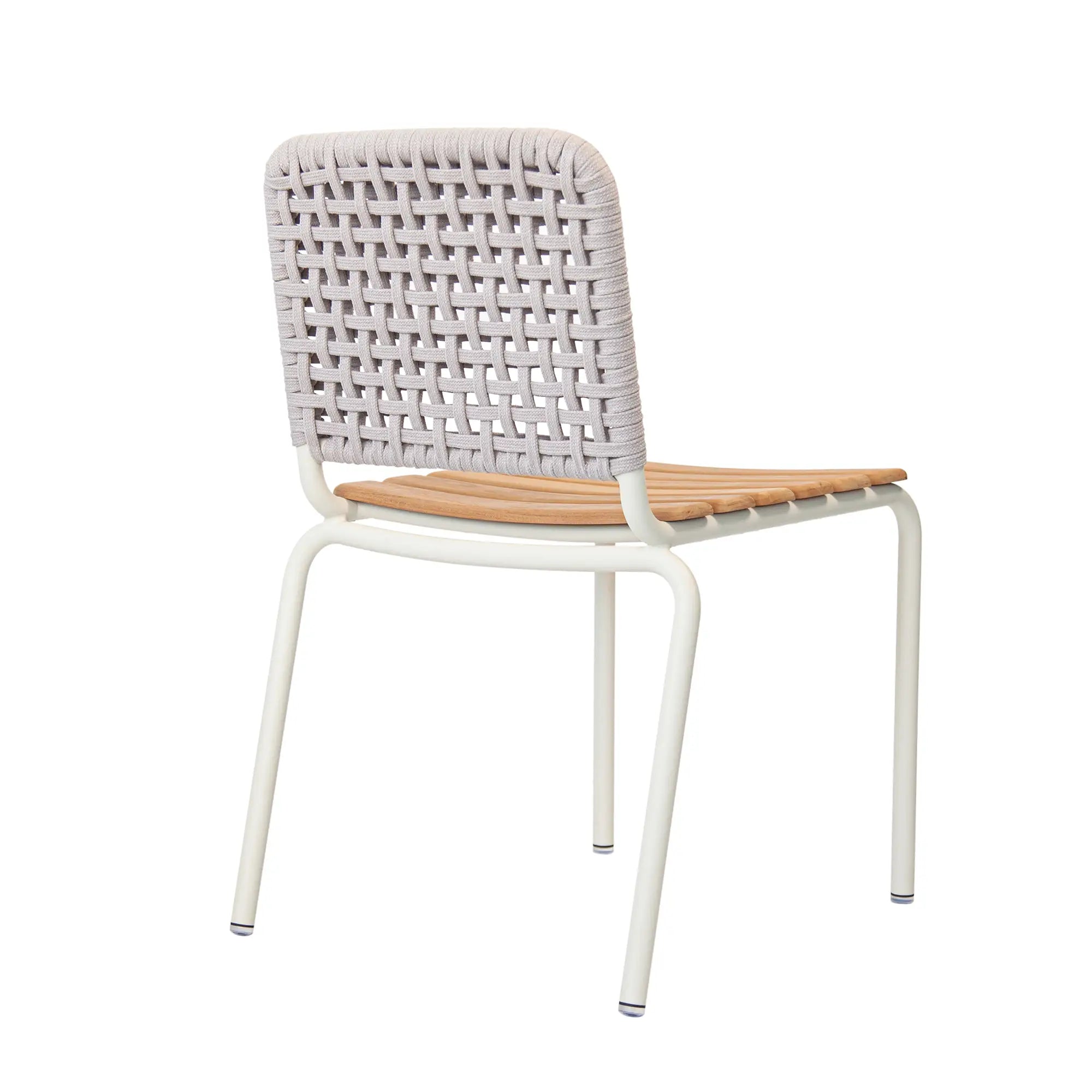 Fly Aluminum Outdoor Dining Chair with Handwoven Rope Back