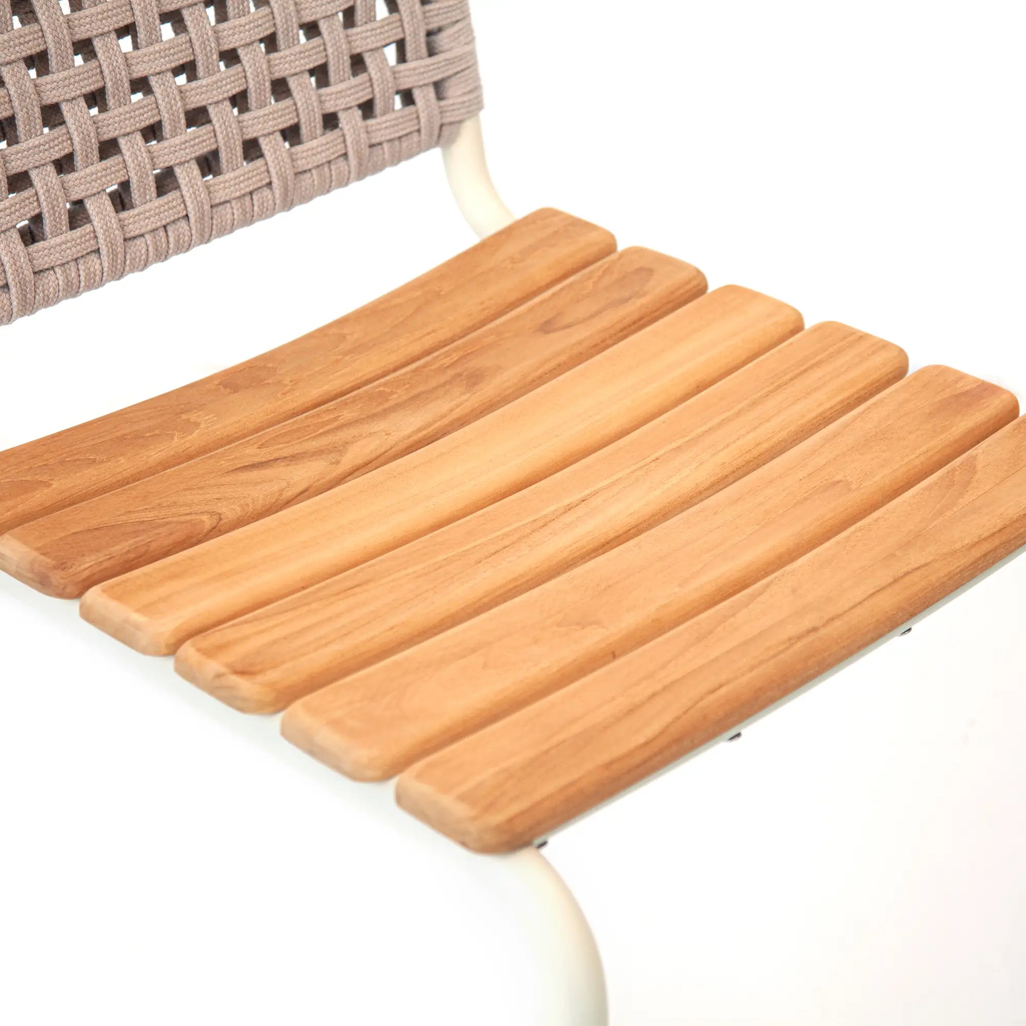 Fly Aluminum Outdoor Dining Chair with Handwoven Rope Back