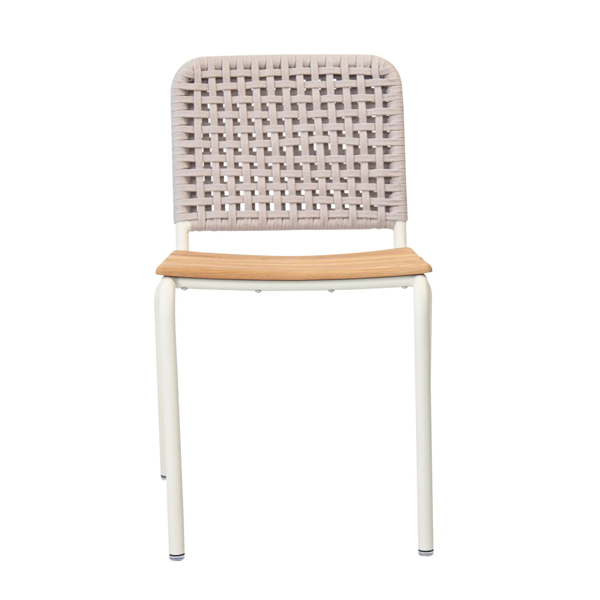Fly Aluminum Outdoor Dining Chair with Handwoven Rope Back
