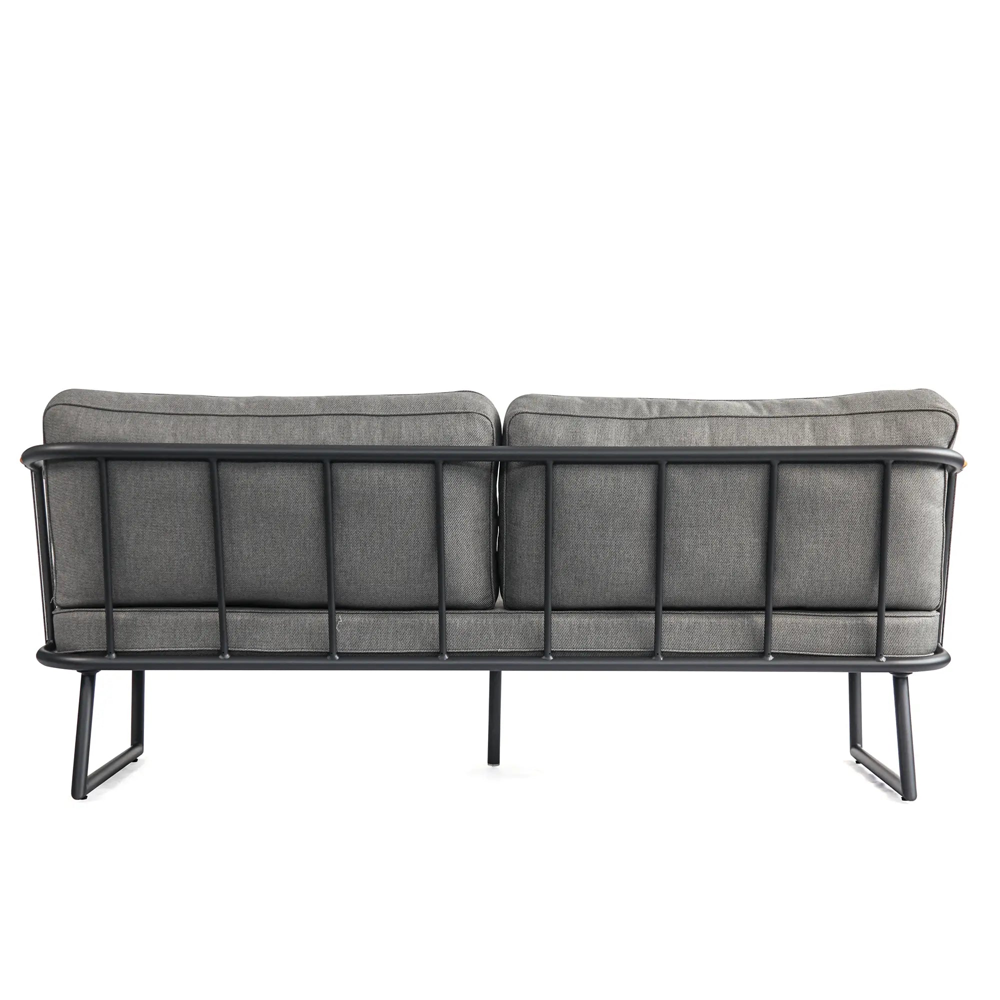 Fly Aluminum Outdoor Lounge Sofa with Rope Accents in Carbon Black