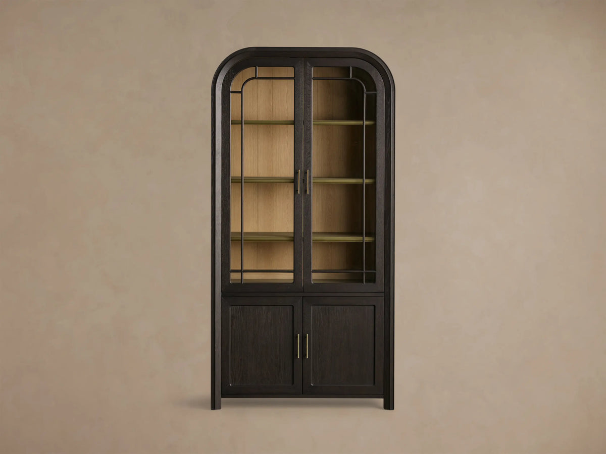 Gatlin Glass Display Cabinet Tall Dining Room Storage Cabinet
