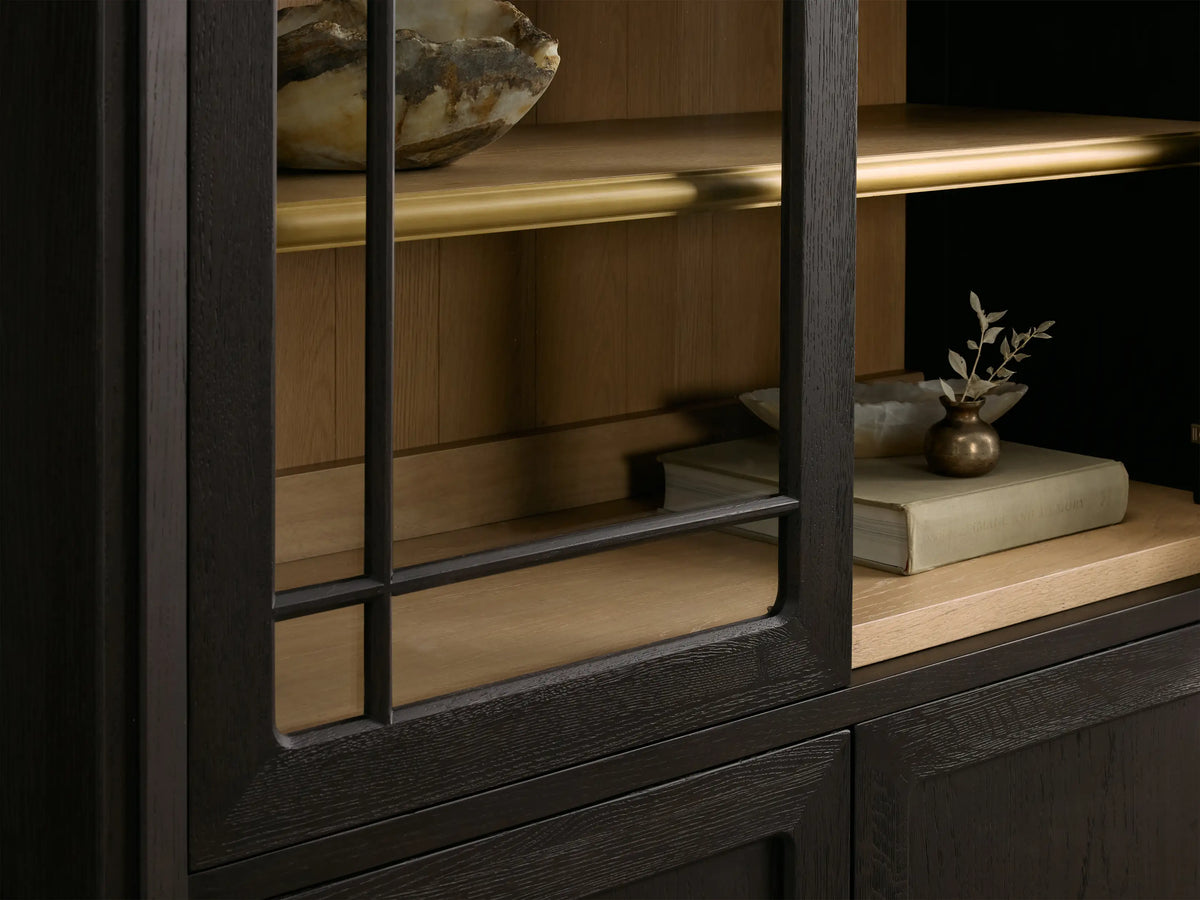 Gatlin Glass Display Cabinet Tall Dining Room Storage Cabinet