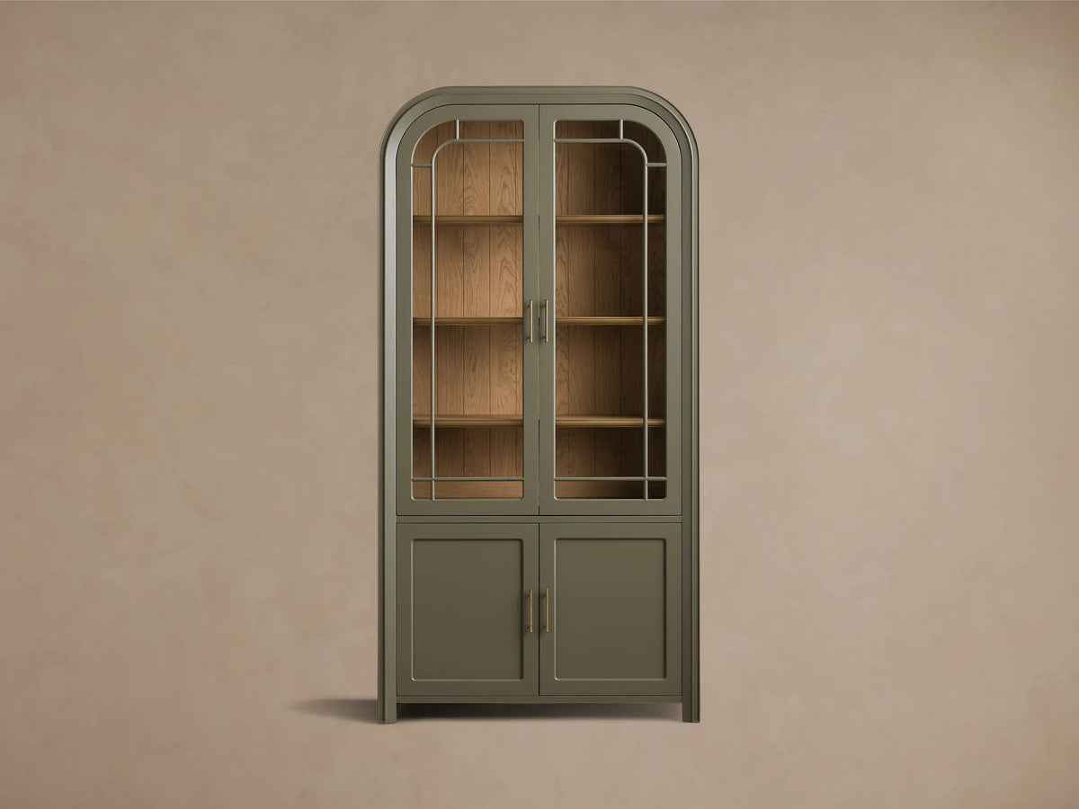 Gatlin Glass Display Cabinet Tall Dining Room Storage Cabinet