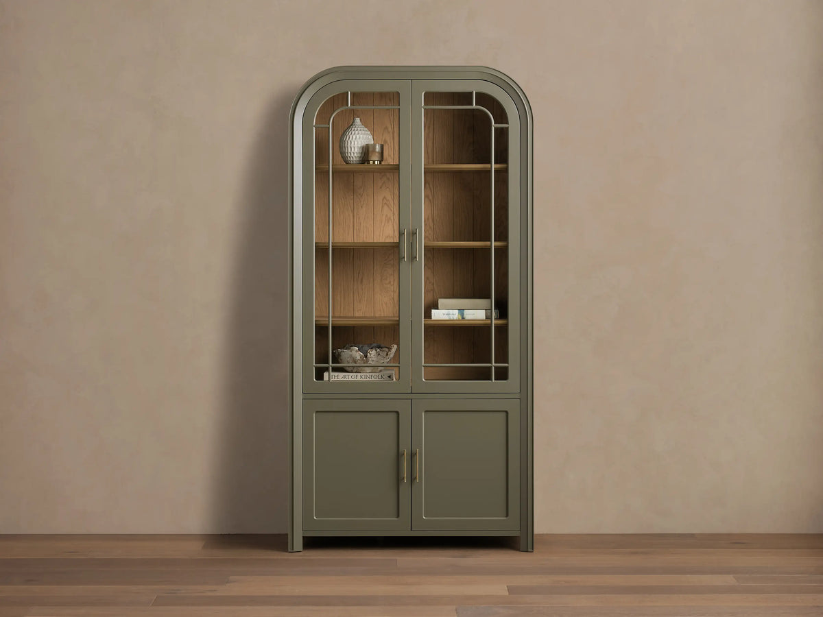 Gatlin Glass Display Cabinet Tall Dining Room Storage Cabinet