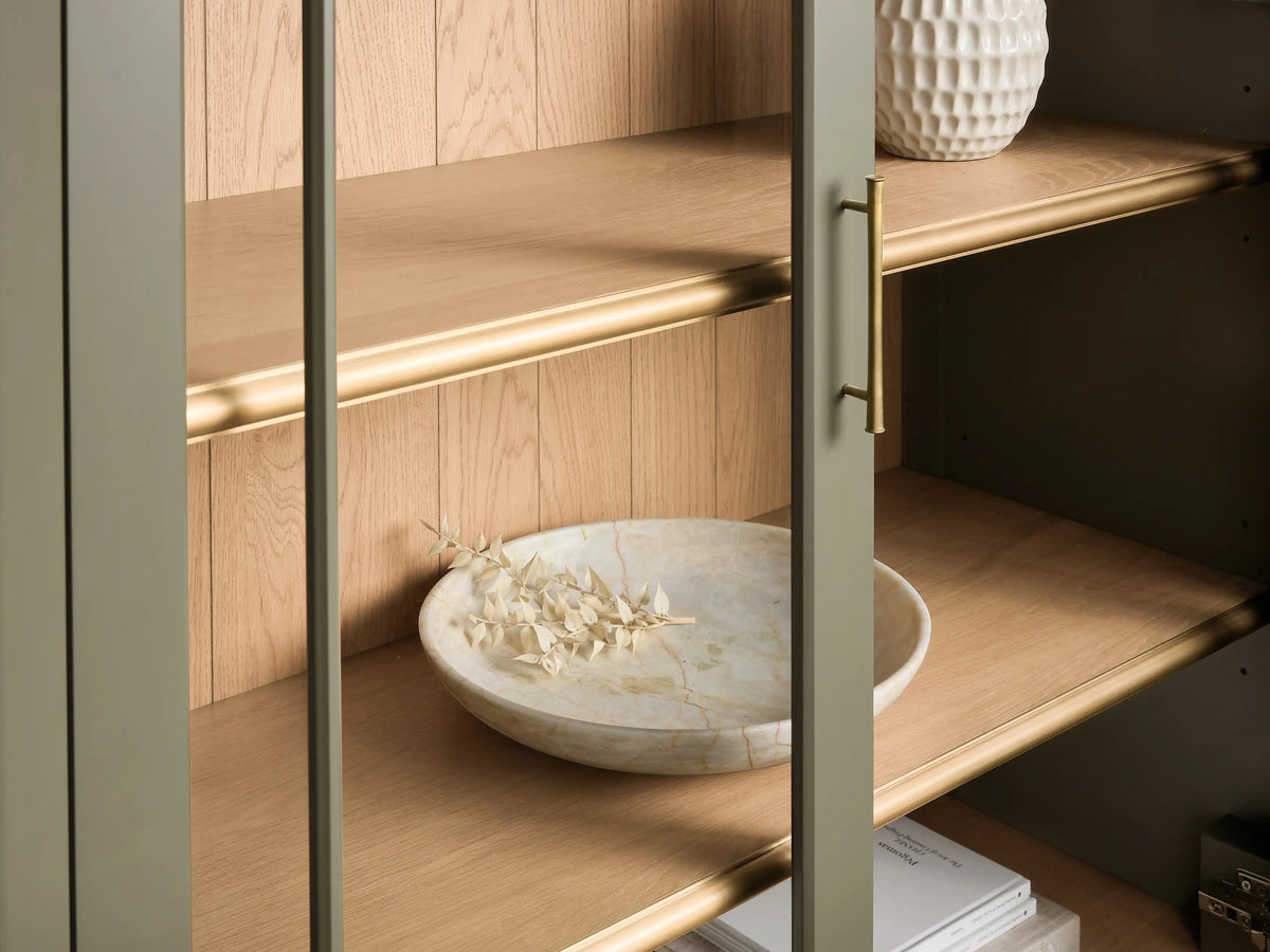 Gatlin Glass Display Cabinet Tall Dining Room Storage Cabinet