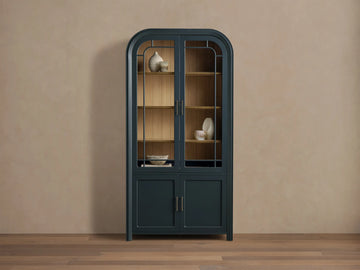Gatlin Glass Display Cabinet Tall Dining Room Storage Cabinet