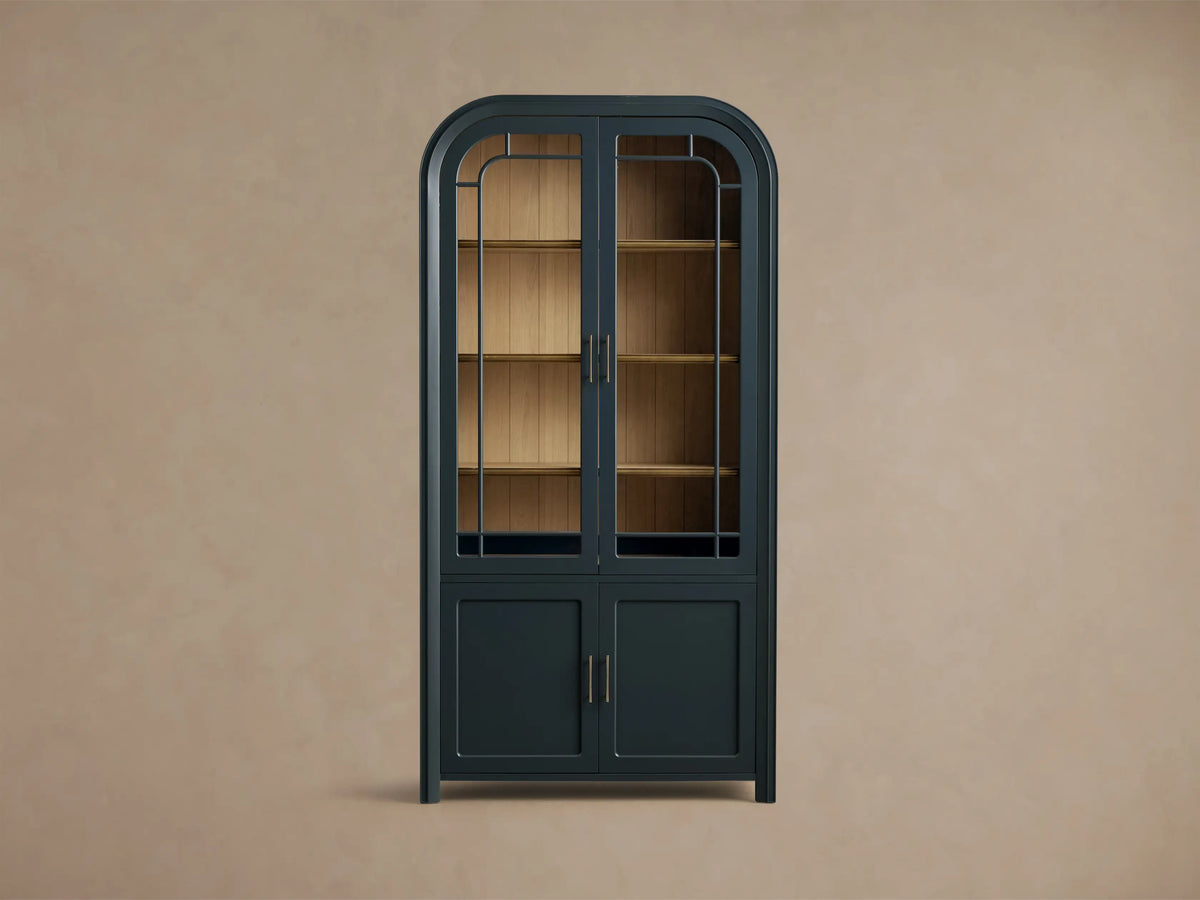Gatlin Glass Display Cabinet Tall Dining Room Storage Cabinet