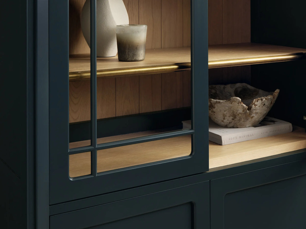 Gatlin Glass Display Cabinet Tall Dining Room Storage Cabinet