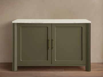 Gatlin Wood Accent Cabinet with Marble Top Entryway Storage