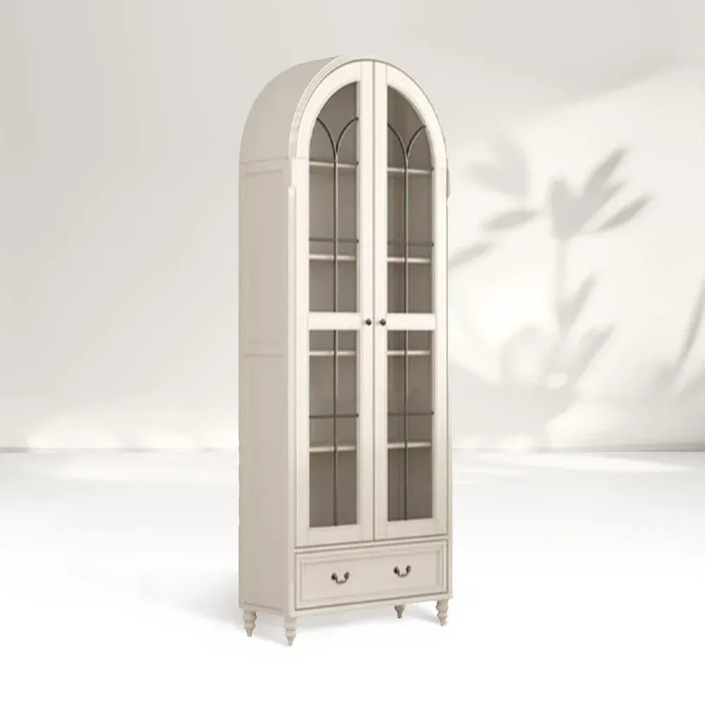 Hattie II Glass tall Display Cabinet Wood Classical European Design