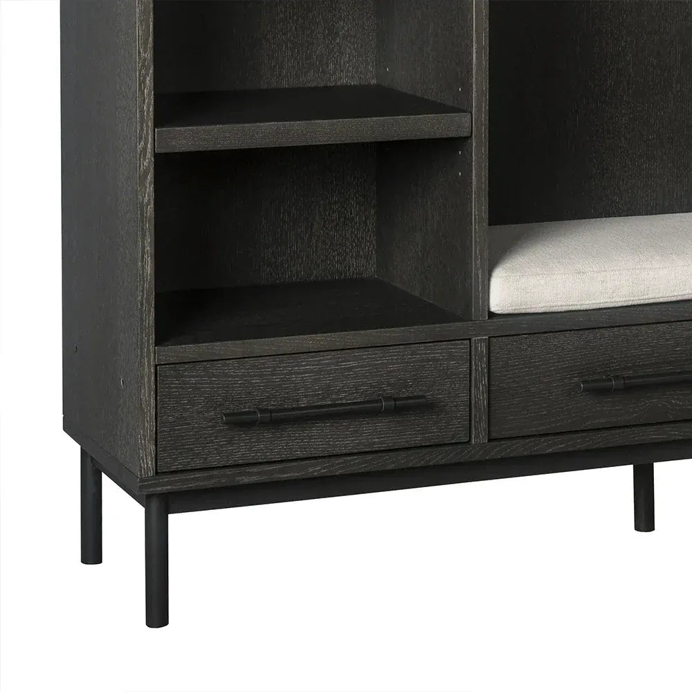Sullivan Oak Wood Entry Cabinet Modern Rustic Entrance Lockers