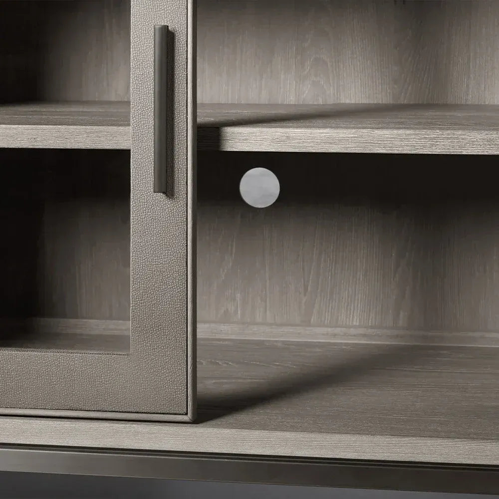 Malone Wood Sideboard Buffet Storage Cabinet With Two-Door Glass