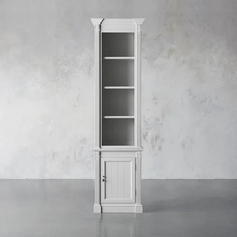 Athens Double Row Bookcase Wood Display Cabinet