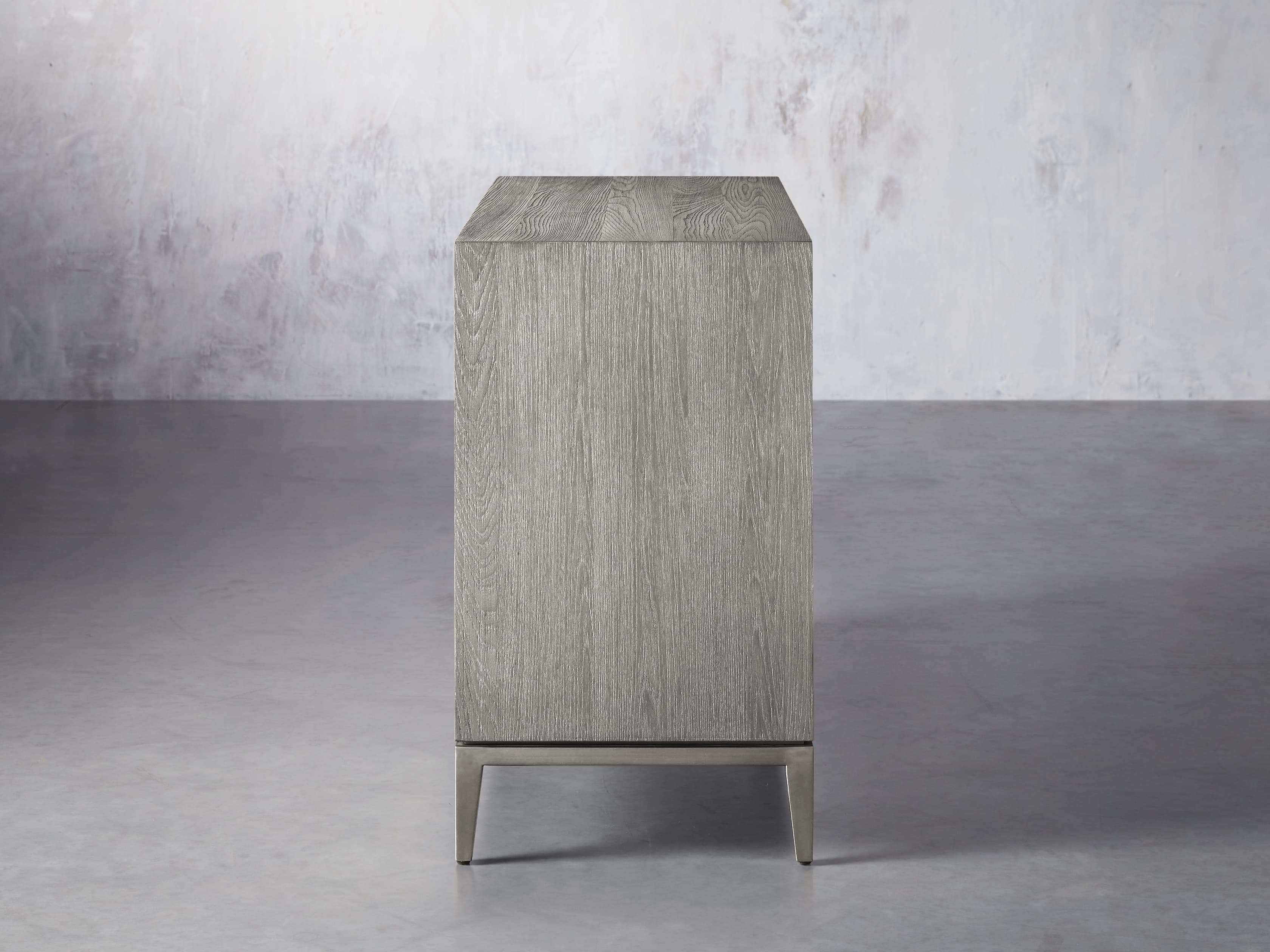 Malone Two-Door Wood Buffet Cabinet Sideboard With Leather Accents