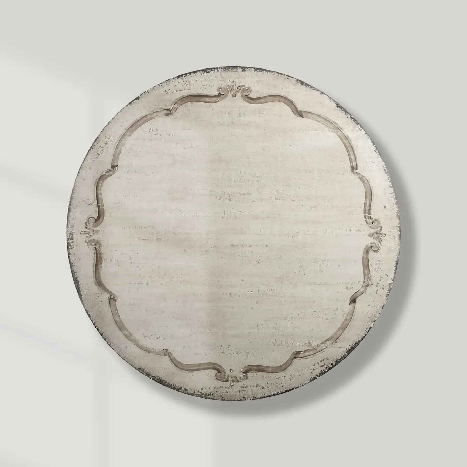 Serra Ribbon Solid Poplar Wood Round Dining Table