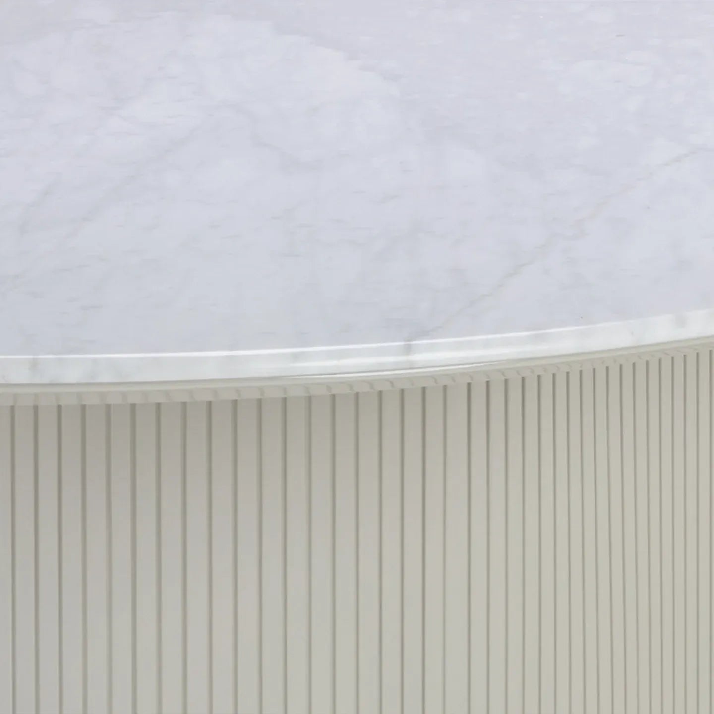 Panoso Carrara Marble Top Dining Table with Wood Reeded Base