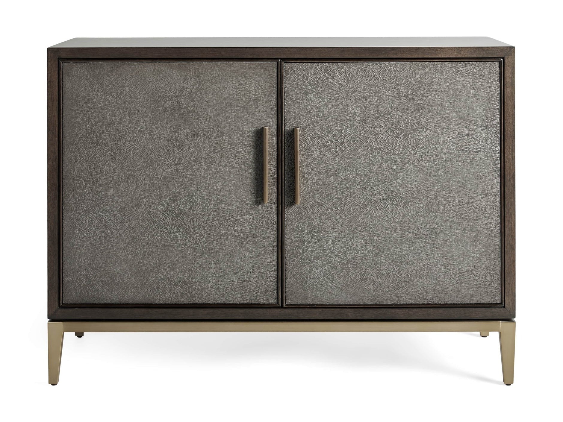 Malone Two-Door Wood Buffet Cabinet Sideboard With Leather Accents