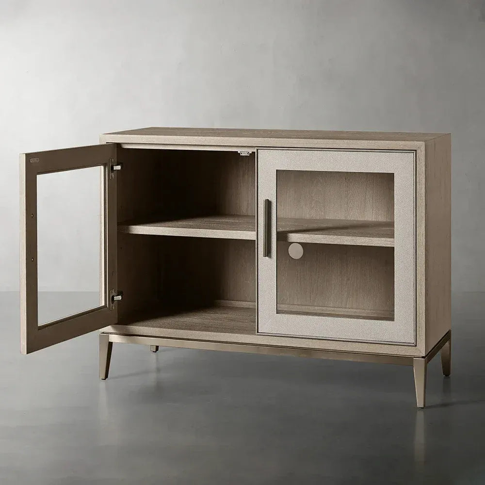 Malone Wood Sideboard Buffet Storage Cabinet With Two-Door Glass