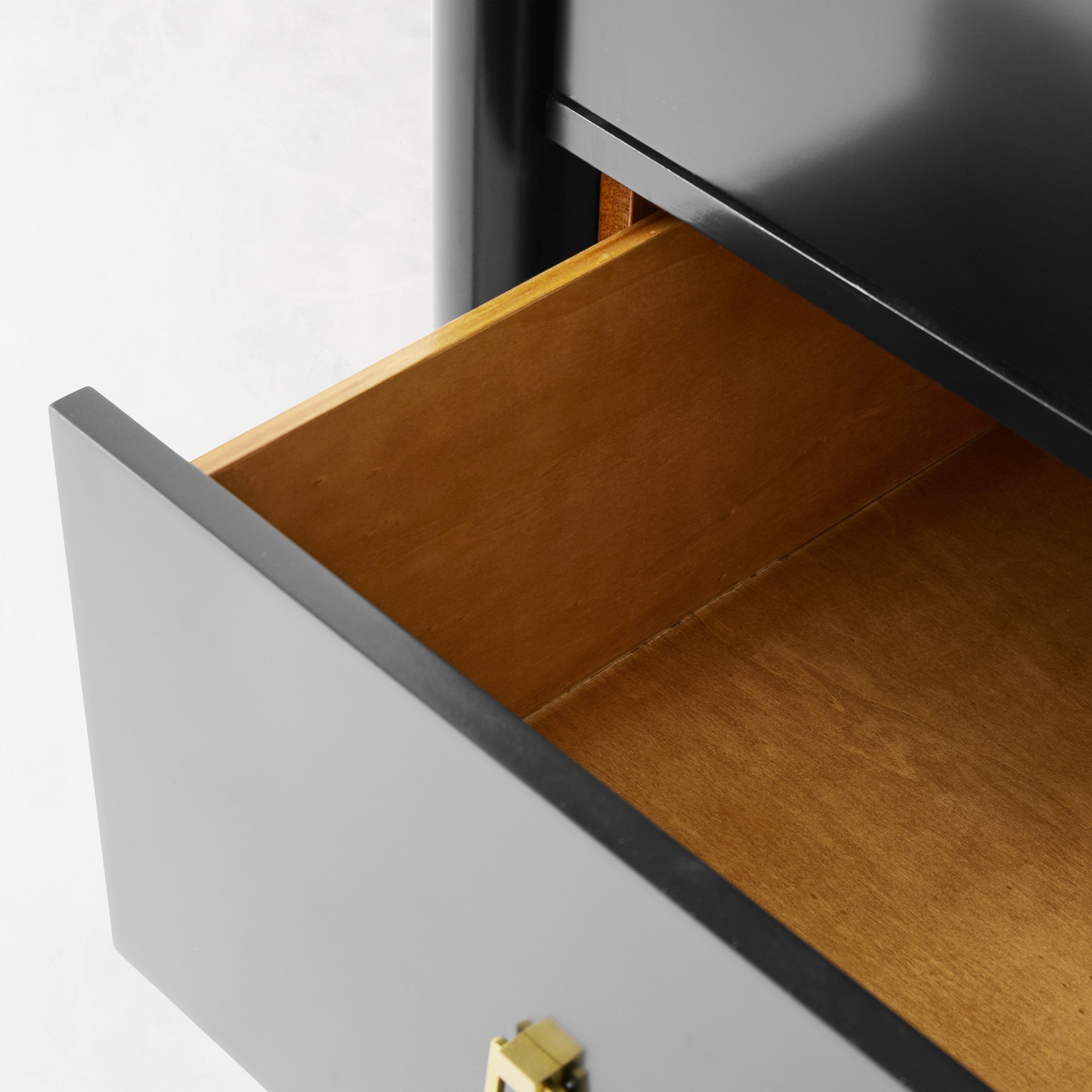 Lavenir French-Inspired Gloss Black Drawer Armoire