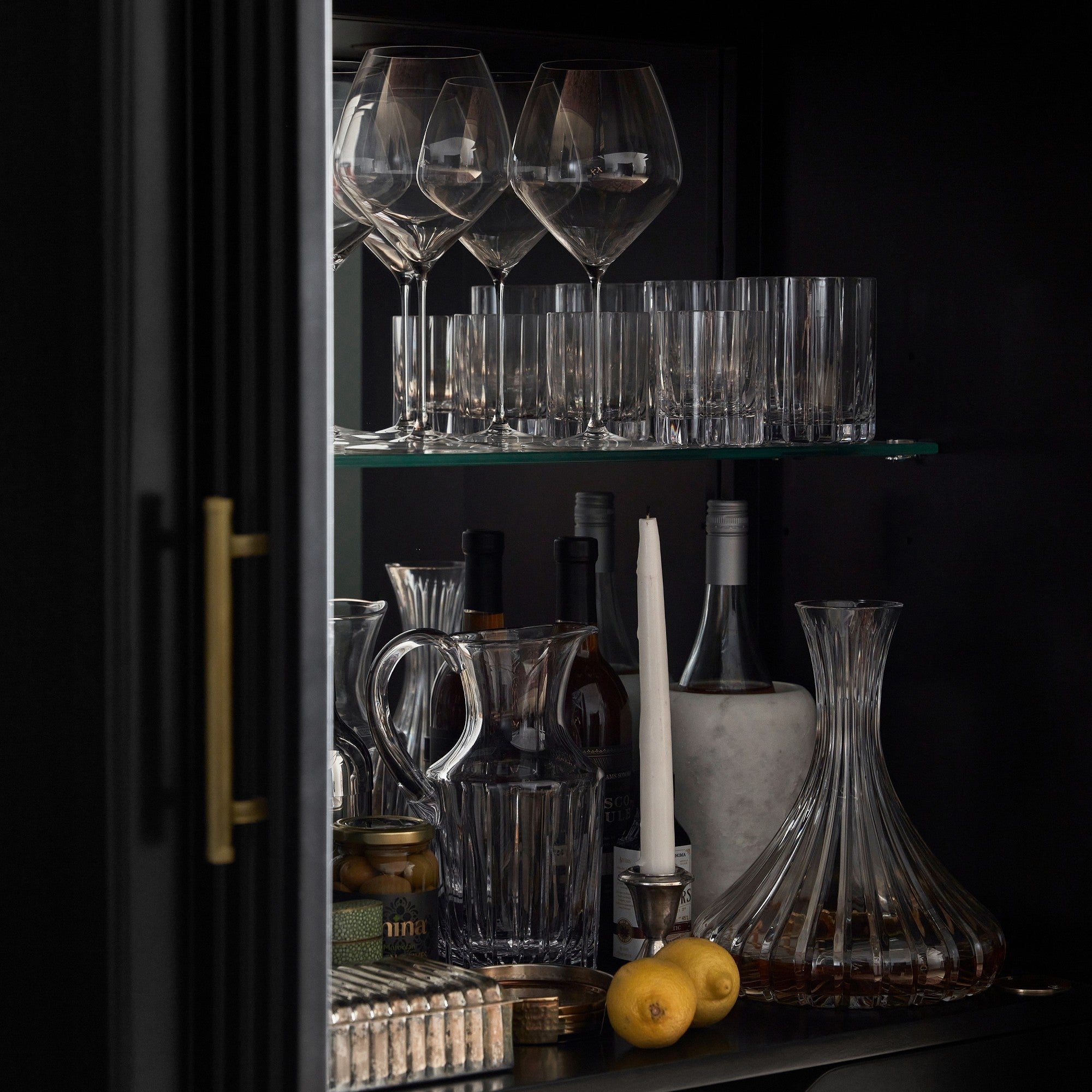 Louis Wood Bar Cabinet Constructivist-Inspired Wine Cabinet With Drawer