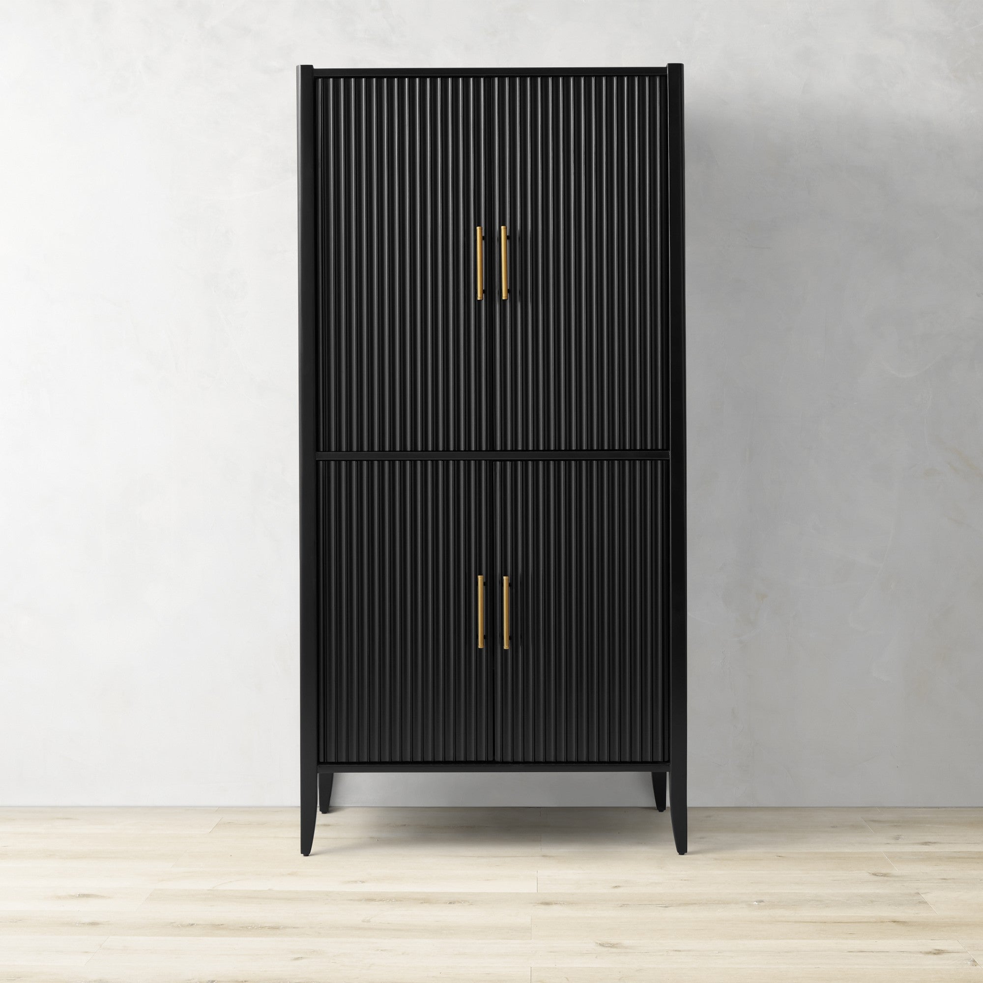 Louis Wood Bar Cabinet Constructivist-Inspired Wine Cabinet With Drawer