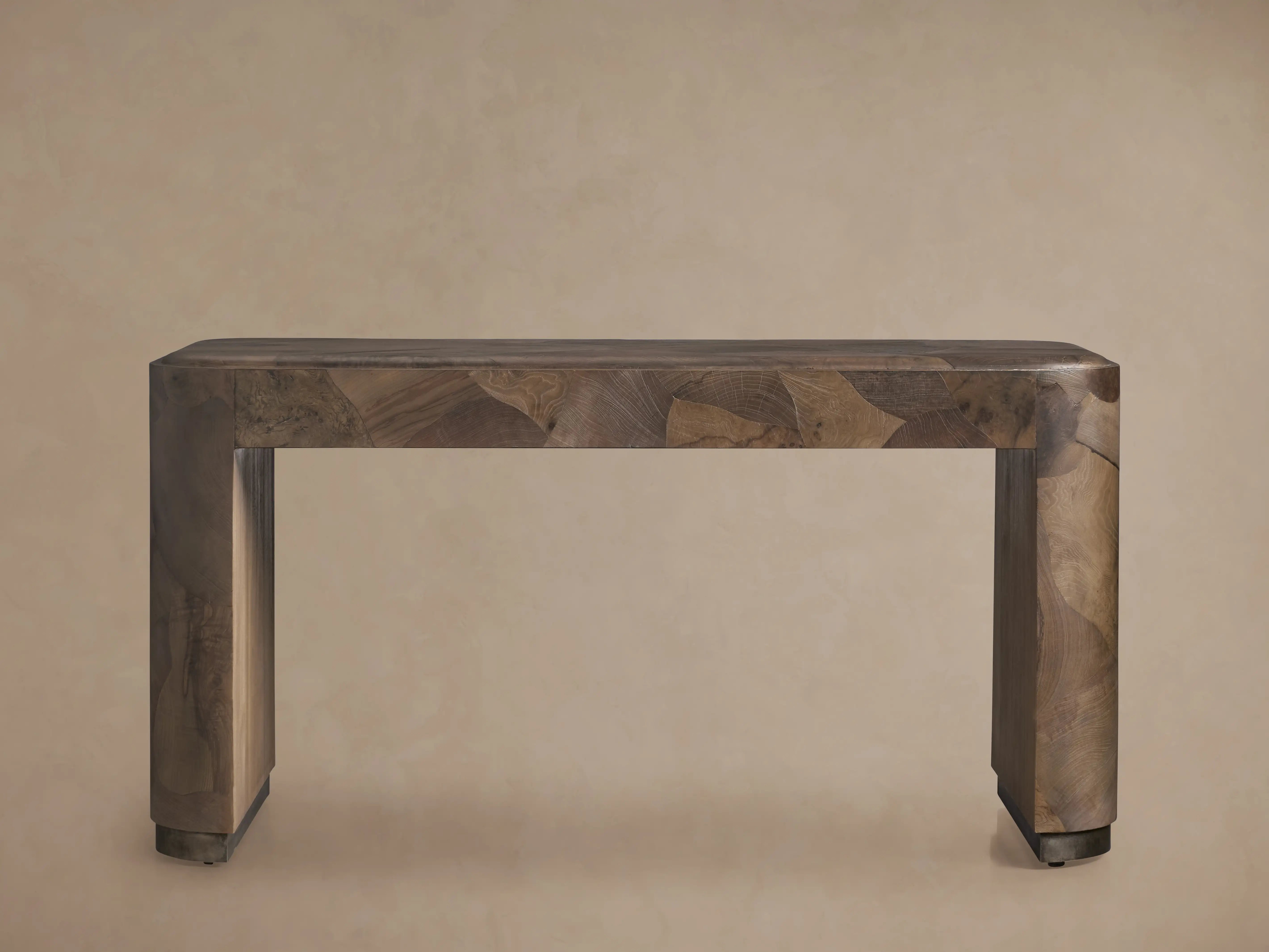 Polanco Writing Desk in Mexican Ash Burl with Soft-Close Drawer