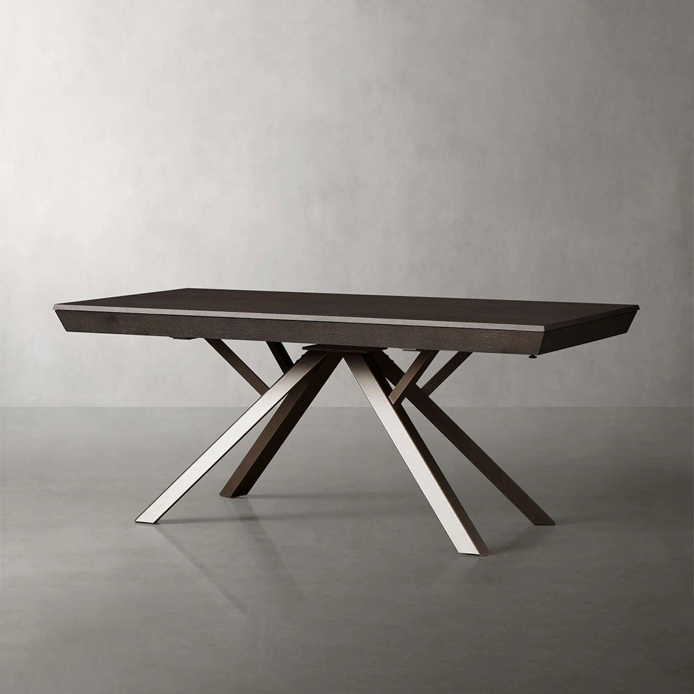 Powell Expandable Wood Dining Table with Steel Base