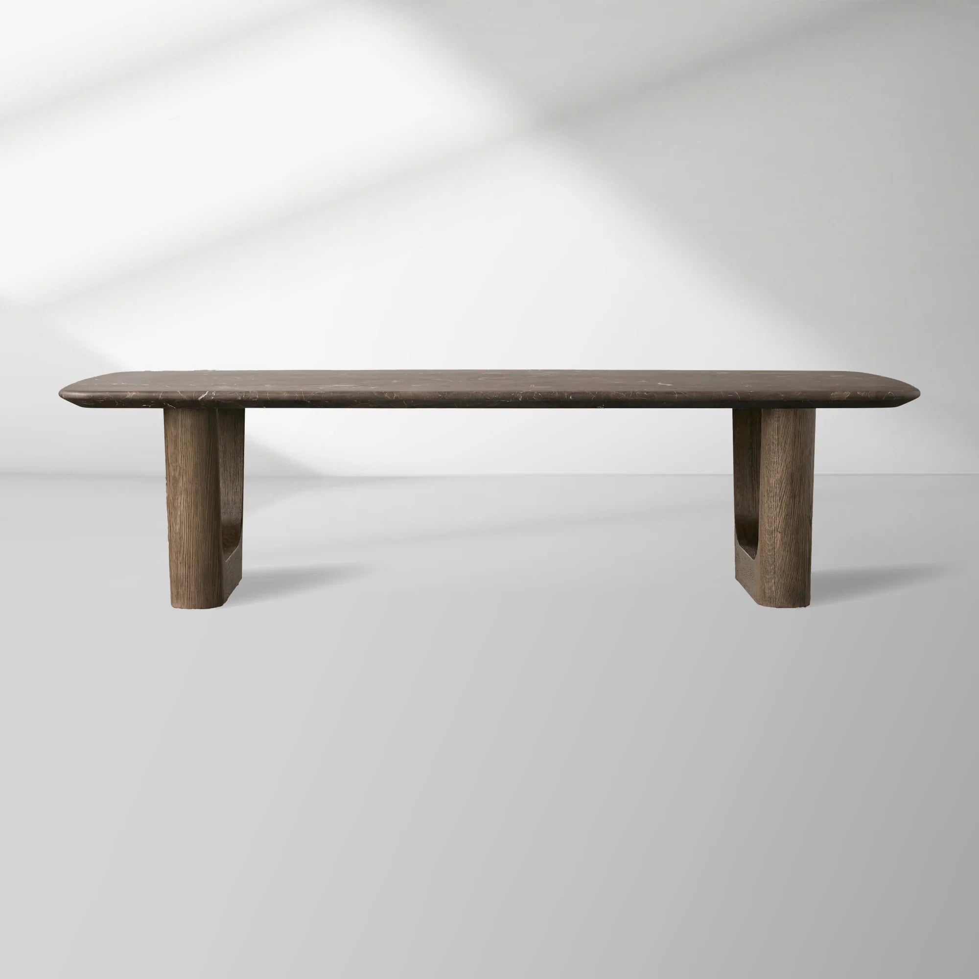 Saint Germain Stone Coffee Table with Rennes Base in Natural Stone