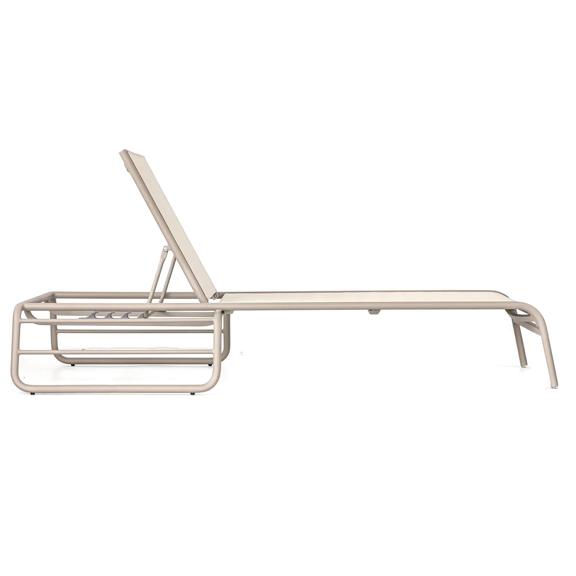 Sun Lounger Aluminum Outdoor Chaise with Adjustable Backrest