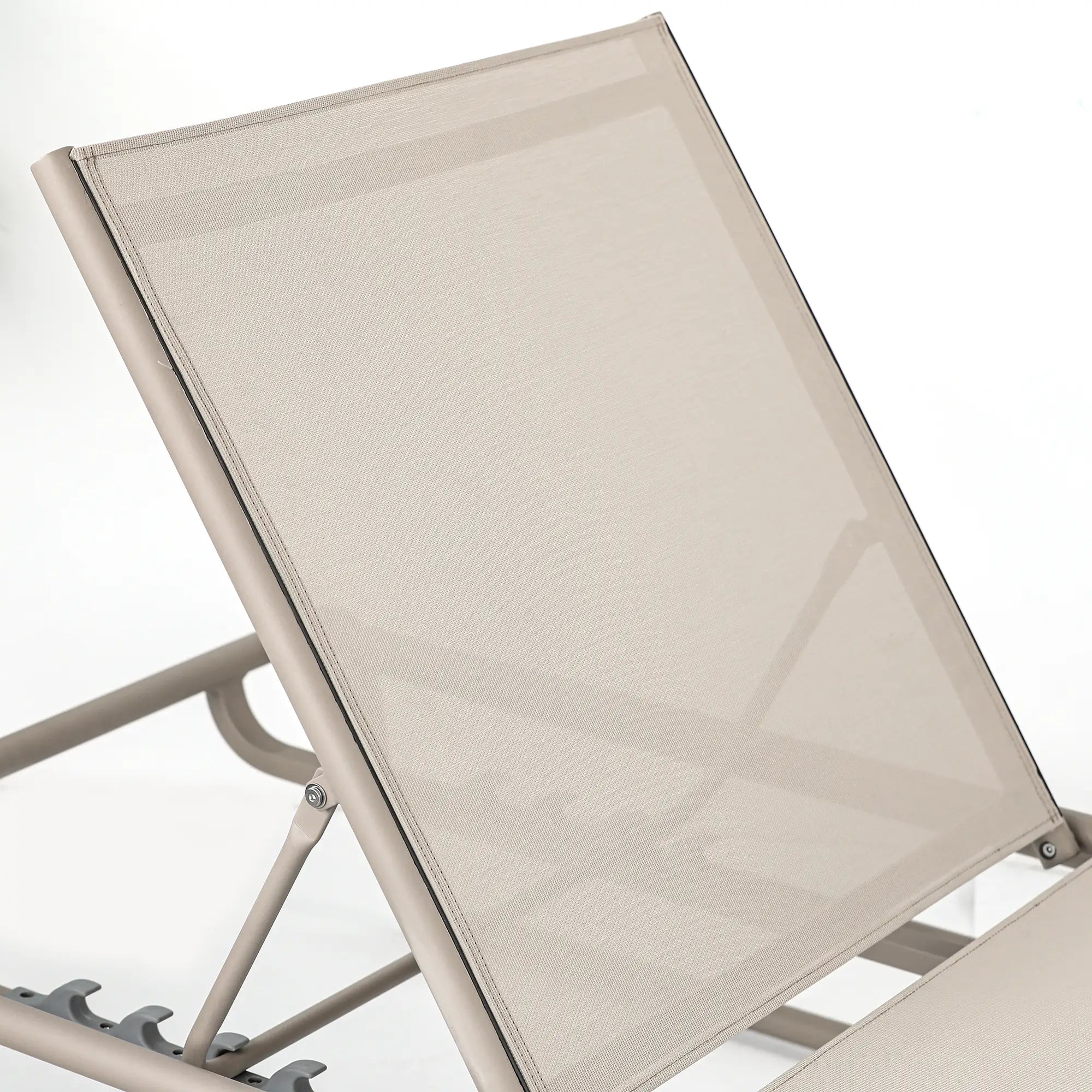 Sun Lounger Aluminum Outdoor Chaise with Adjustable Backrest