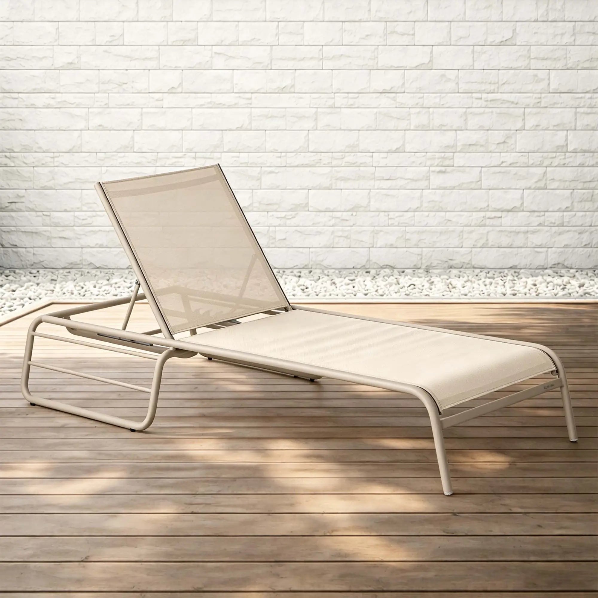 Sun Lounger Aluminum Outdoor Chaise with Adjustable Backrest