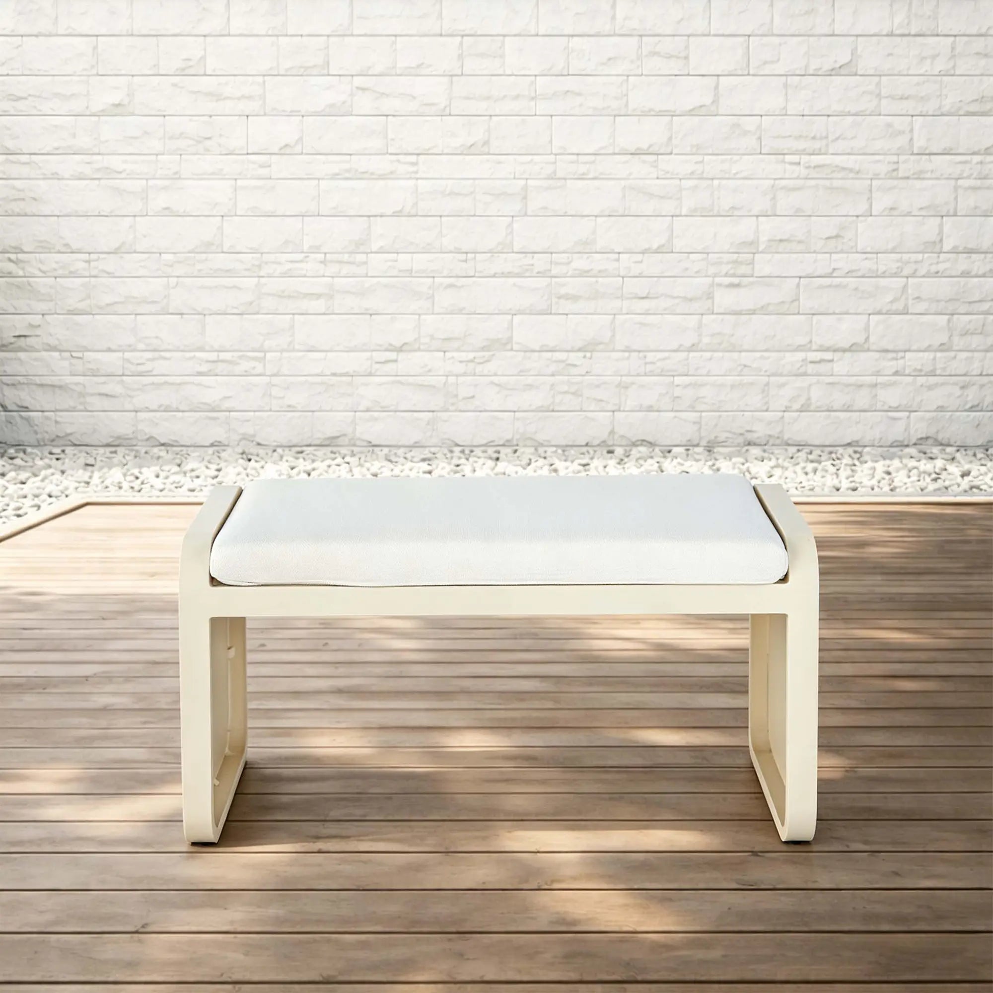 Sunroom Aluminum Outdoor Pavilion Lounge Set in Cream Sand